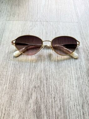 quay australia formal affair adorned gold brown 90's round sunglasses eyewear